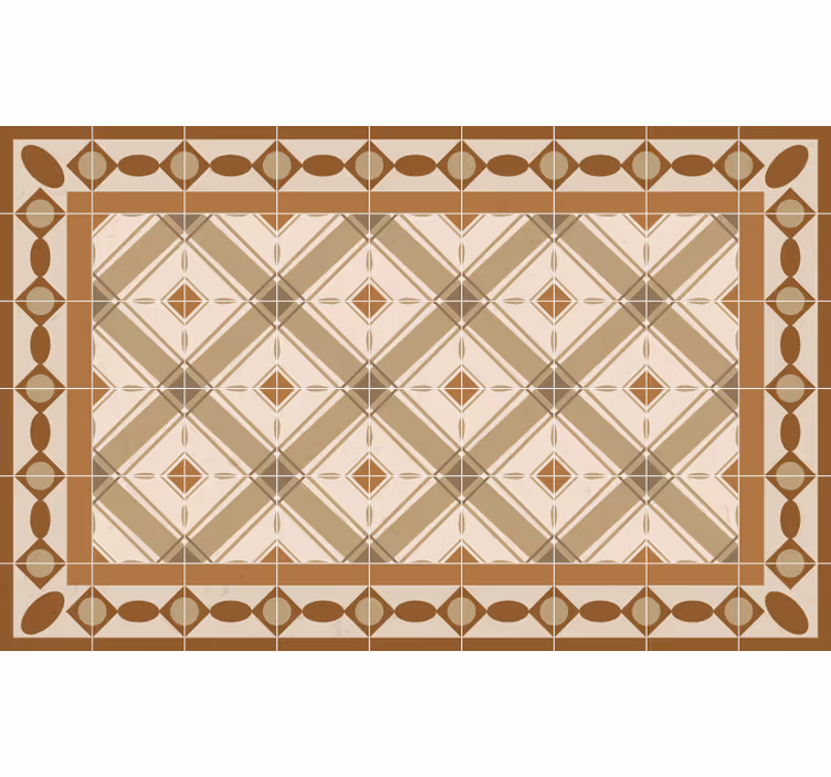 Store enrouleur marron tapis vinyle carreaux portugais - TenStickers