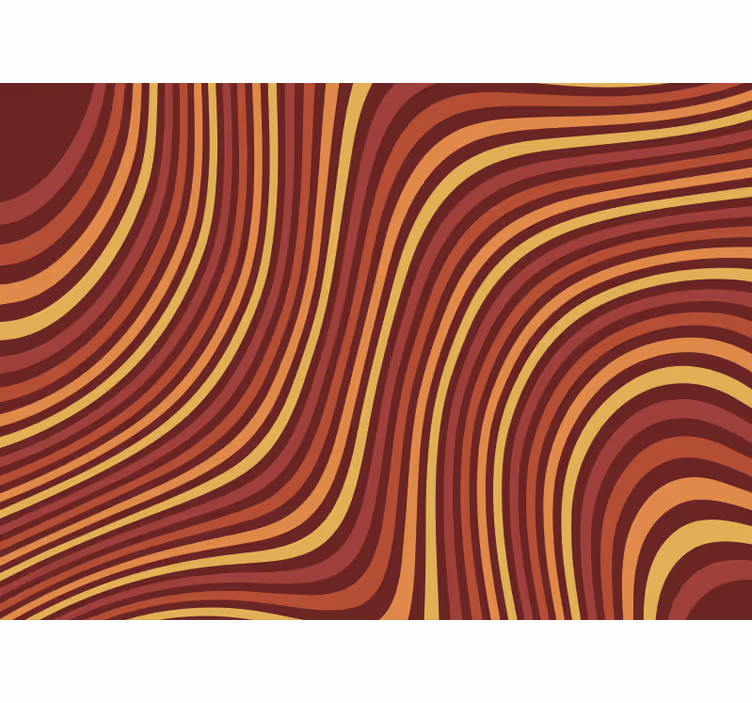 Store enrouleur marron vagues arc-en-ciel 70s - TenStickers