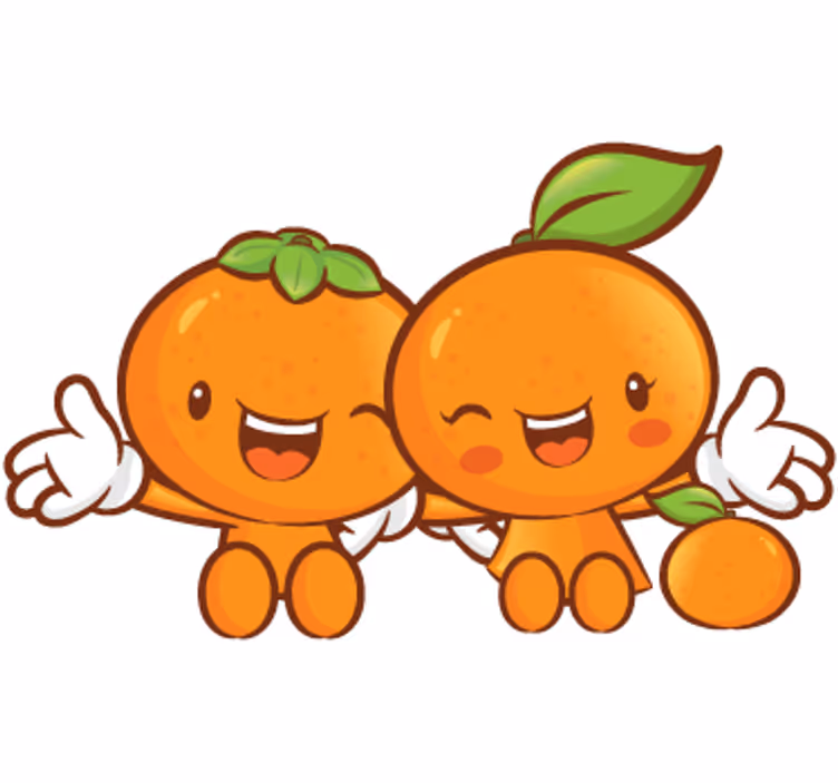 Store enrouleur orange couple de mandarines décoratif - TenStickers