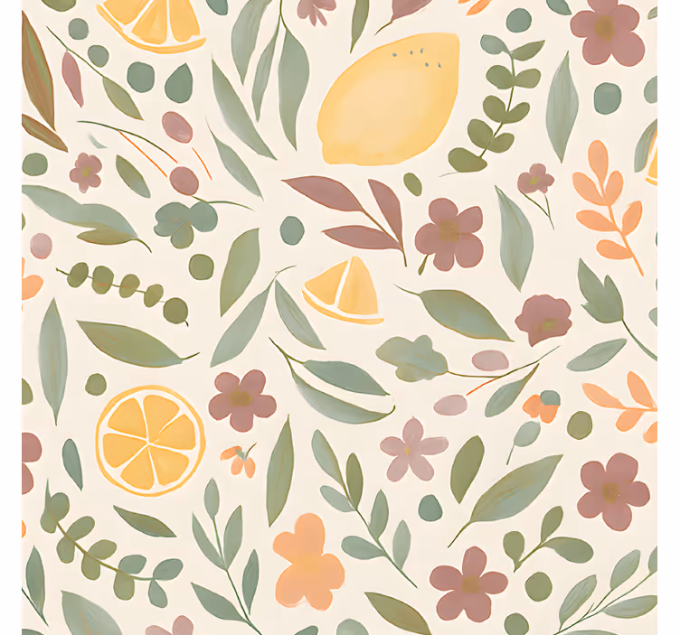 Store enrouleur extérieur design floral citron - TenStickers