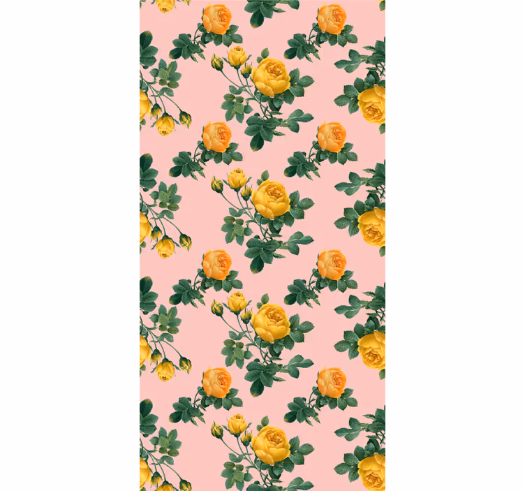 Store enrouleur classique roses jaunes et feuilles vertes - TenStickers