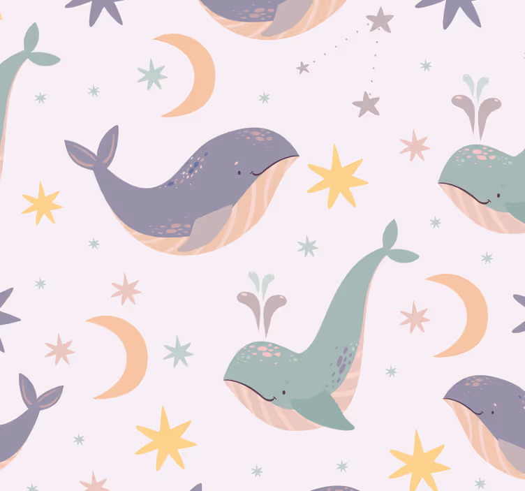 Store enrouleur chambre bébé motifs de baleines ludiques - TenStickers