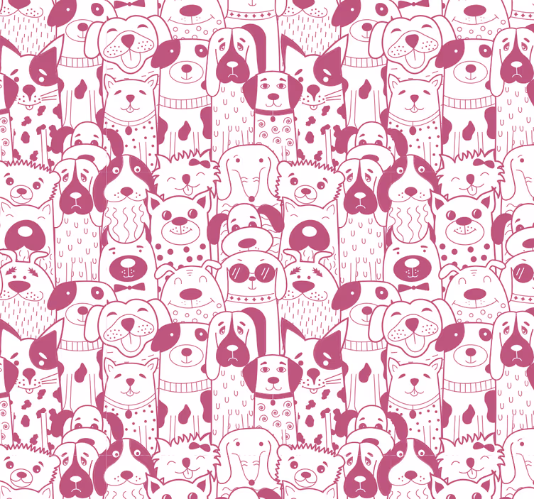 Store enrouleur chambre bébé dessin de chiens roses - TenStickers