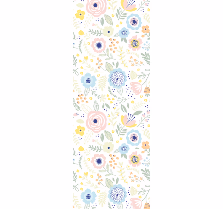 Store enrouleur couloir design fleurs colorées - TenStickers