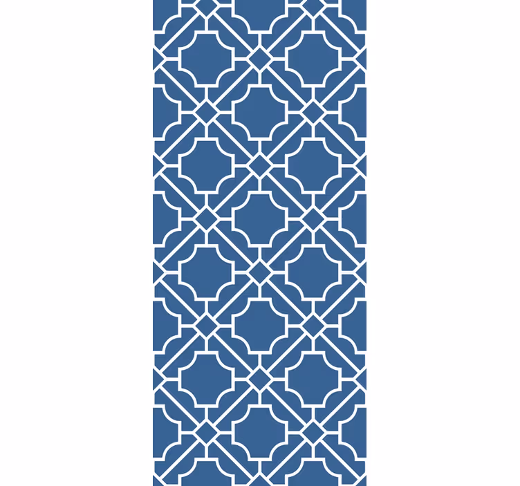 Store enrouleur couloir géométrique blanc/marine - TenStickers