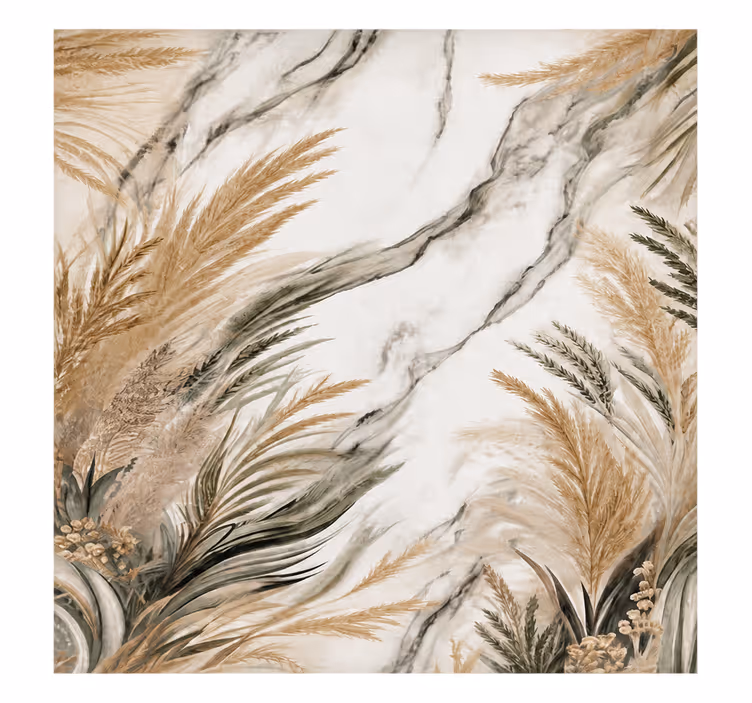 Store enrouleur blanc feuilles modernes - TenStickers