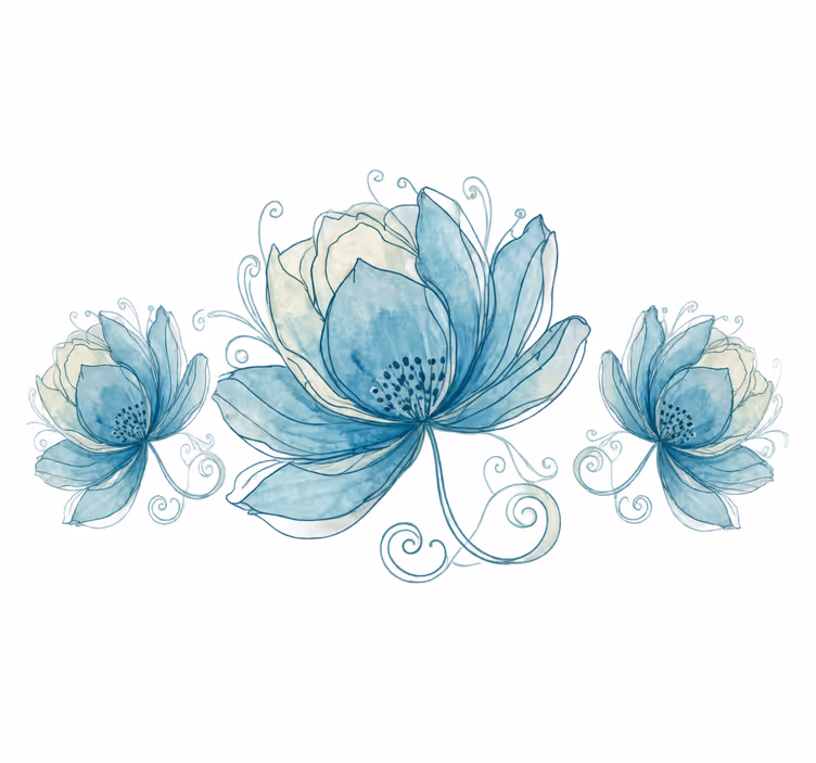 Store enrouleur salle de bain largeur 110 trois fleurs - TenStickers