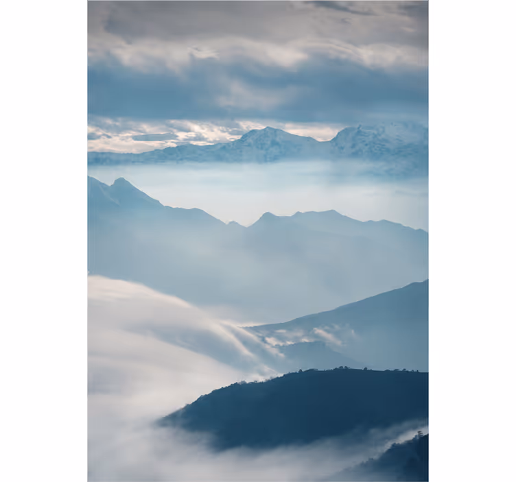 Store enrouleur bureau montagnes nuageuses - TenStickers