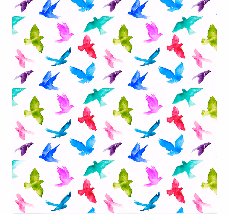 Store enrouleur bureau motif oiseaux colorés 50 cm - TenStickers