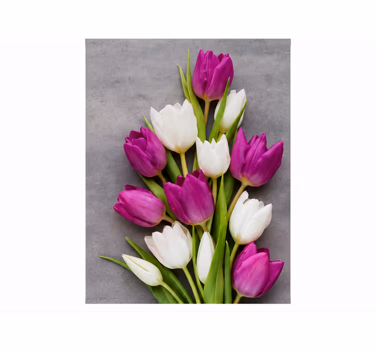 Store enrouleur violet tulipes réelles - TenStickers
