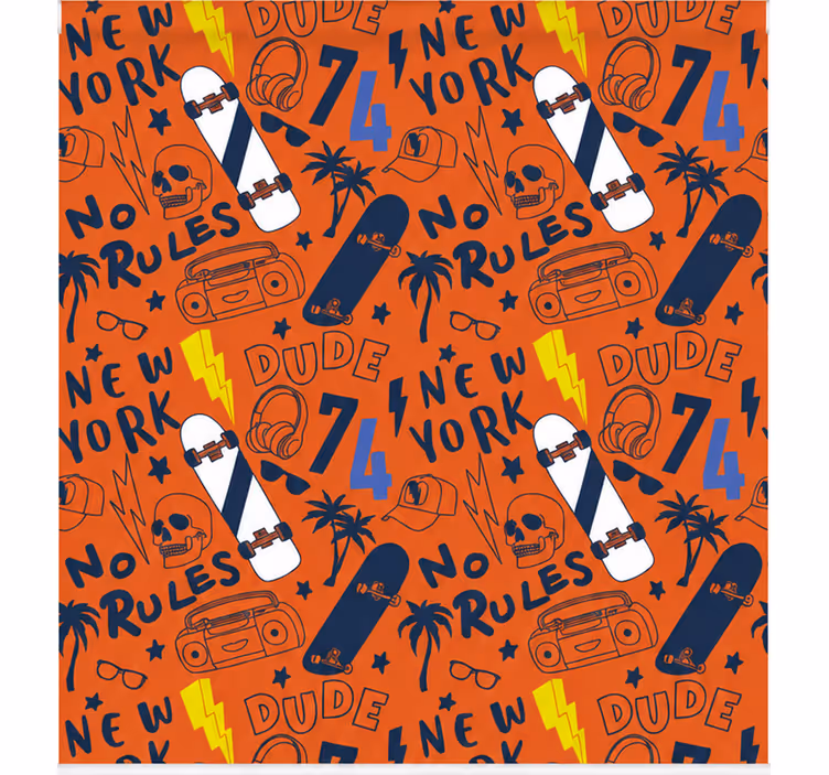 Store enrouleur couple largeur 220 skateboard sans règles - TenStickers