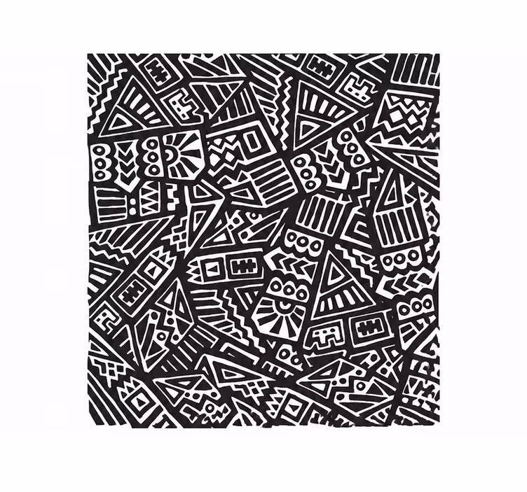 Store enrouleur noir motif artistique tribal africain - TenStickers