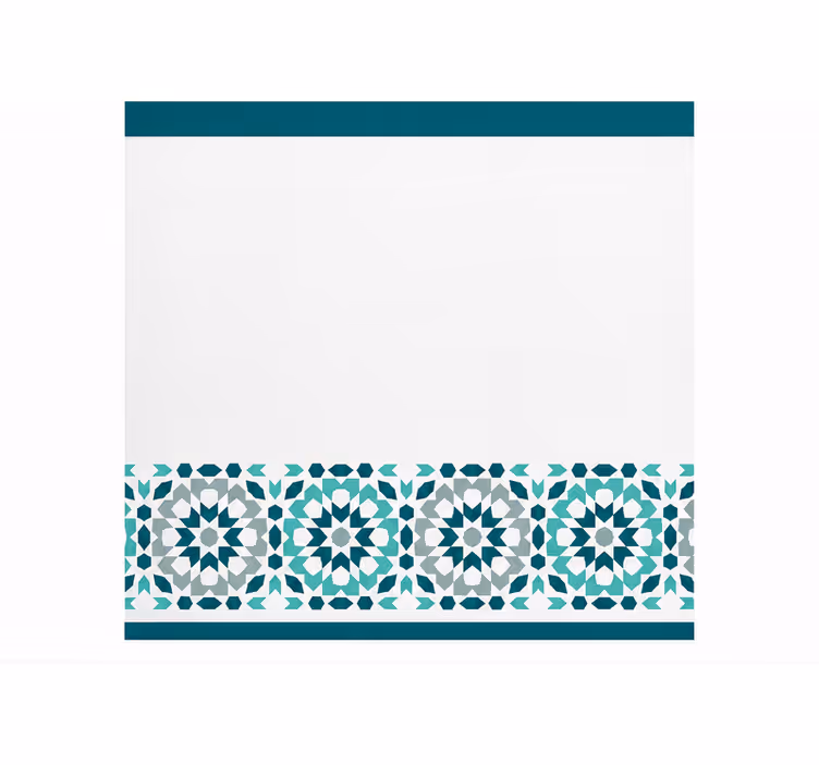 Store enrouleur cuisine motif bord carré bleu-vert - TenStickers