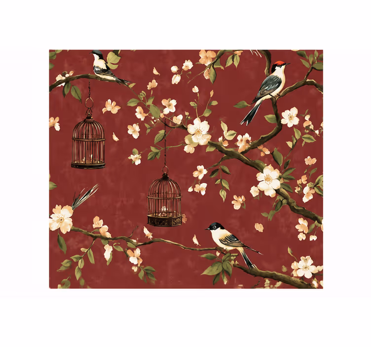 Store enrouleur rouge motif chinois bordeaux - TenStickers