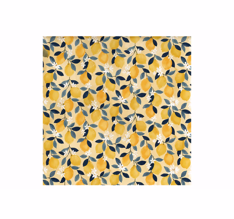 Store enrouleur jaune motif agrumes sicile - TenStickers