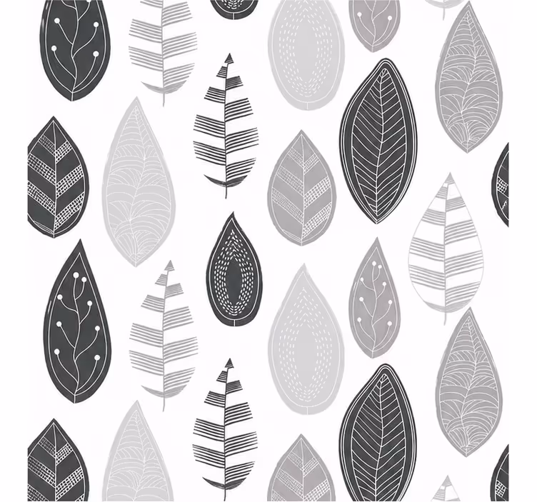 Store enrouleur gris motif feuilles occultant - TenStickers