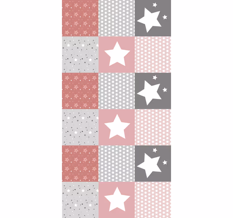 Store enrouleur chambre bébé motif étoile patchwork - TenStickers