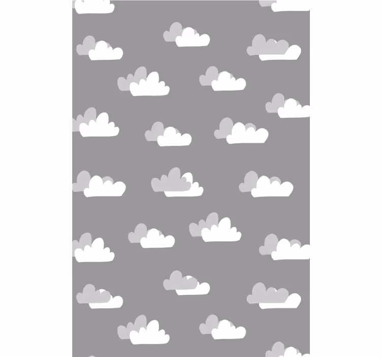 Store enrouleur chambre enfant gris motif de cumulus - TenStickers