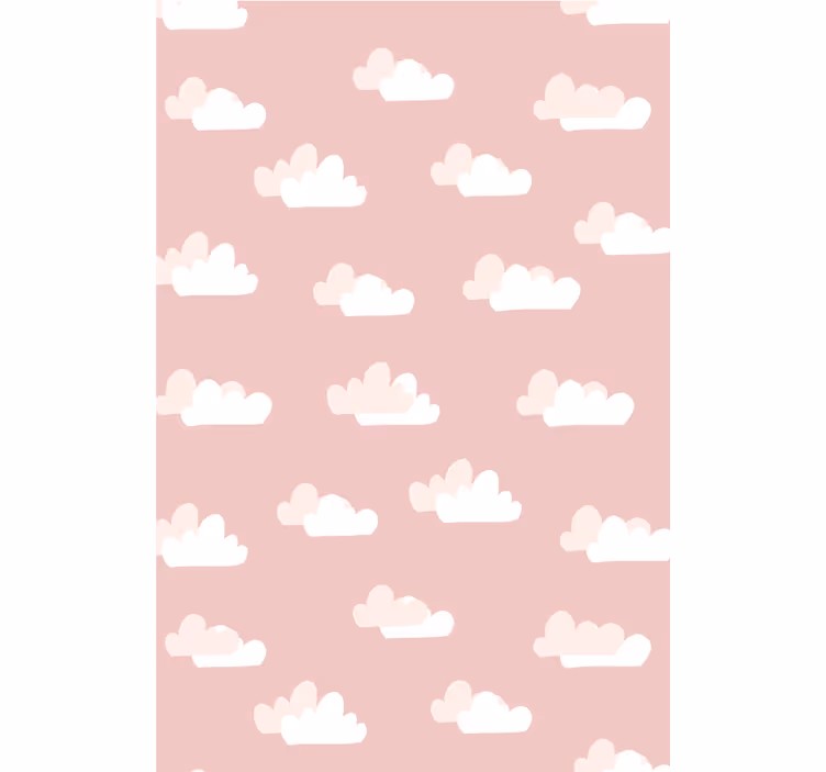 Store enrouleur chambre enfant nuages avec fond rose - TenStickers