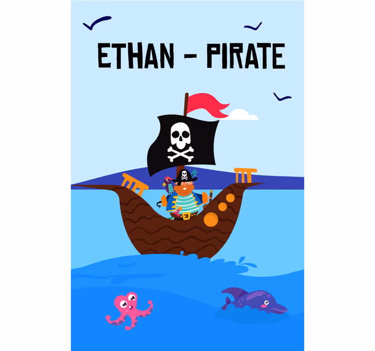 Store enrouleur personnalisé paysage marin d'aventure pirate - TenStickers