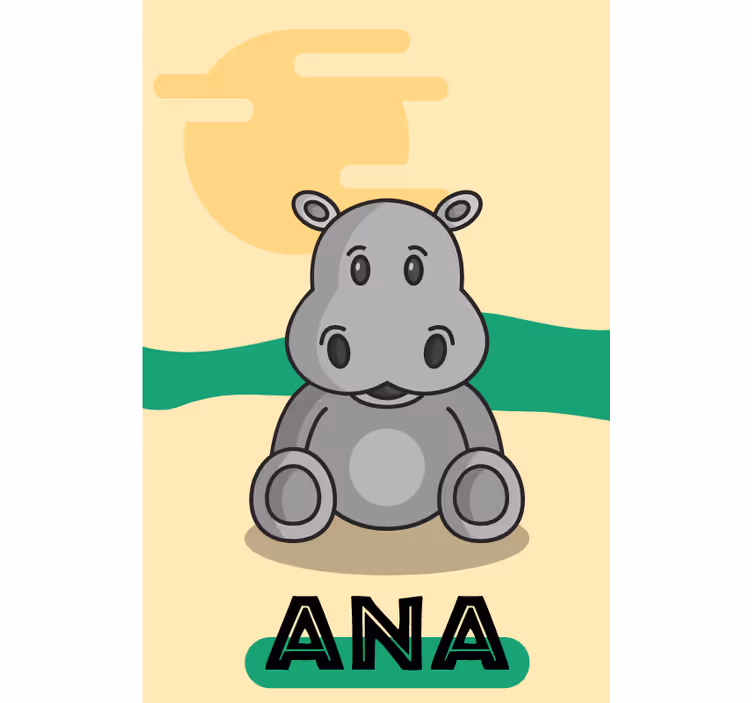 Store enrouleur chambre enfant hippopotame personnalisable - TenStickers
