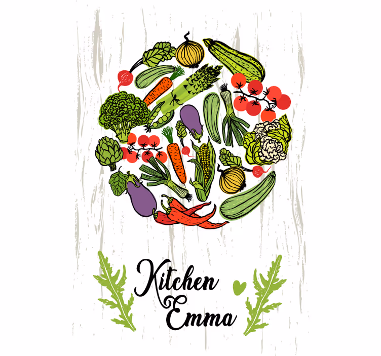 Store enrouleur cuisine légumes avec nom - TenStickers