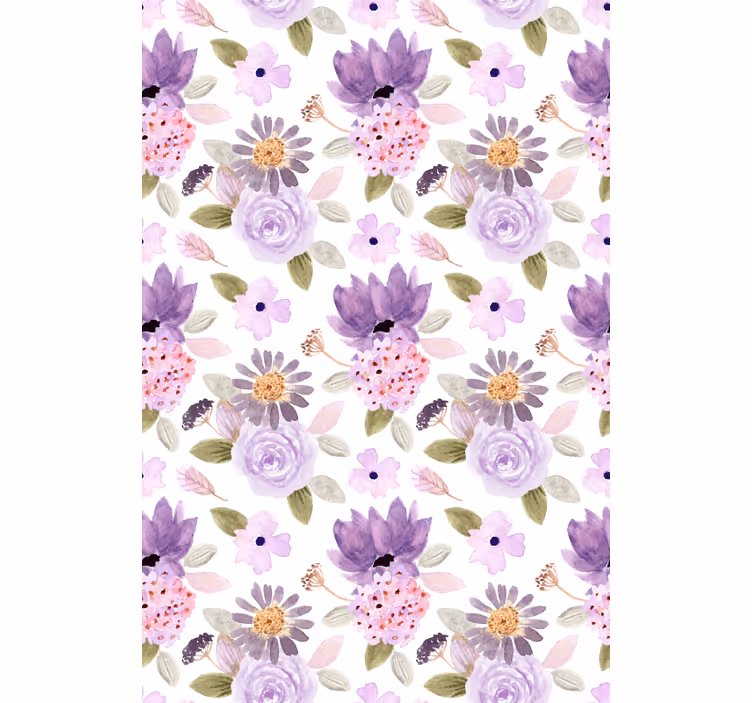 Store enrouleur floral motif de fleurs violettes - TenStickers
