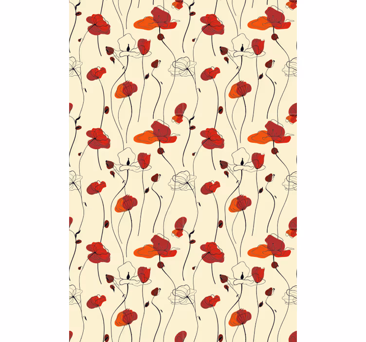 Store enrouleur coquelicots rouge vif - TenStickers