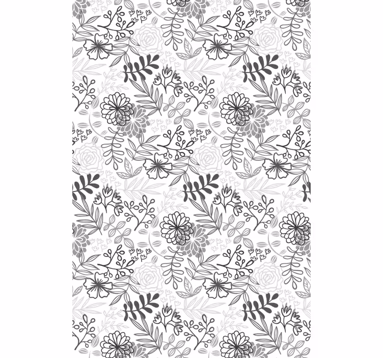 Store enrouleur floral cuisine fleurs grises - TenStickers