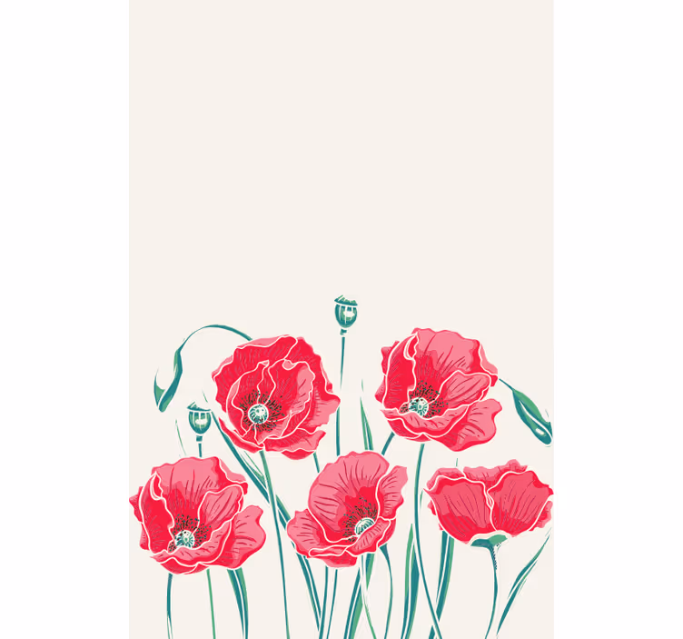 Stores enrouleurs fleurs et plantes Élégance coquelicot - TenStickers