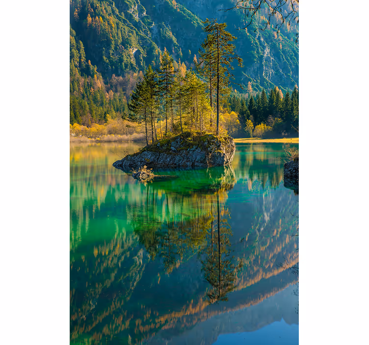 Store enrouleur motif zen île tranquille du lac - TenStickers