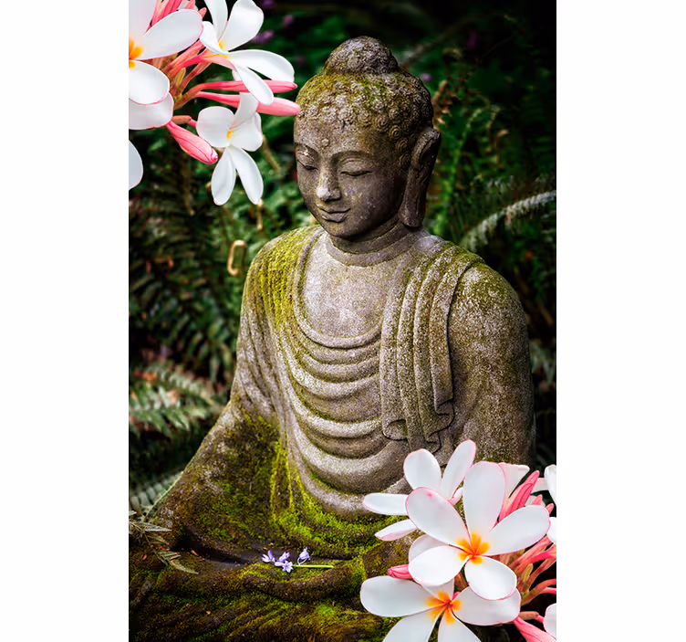 Store enrouleur salon zen avec statue de bouddha - TenStickers