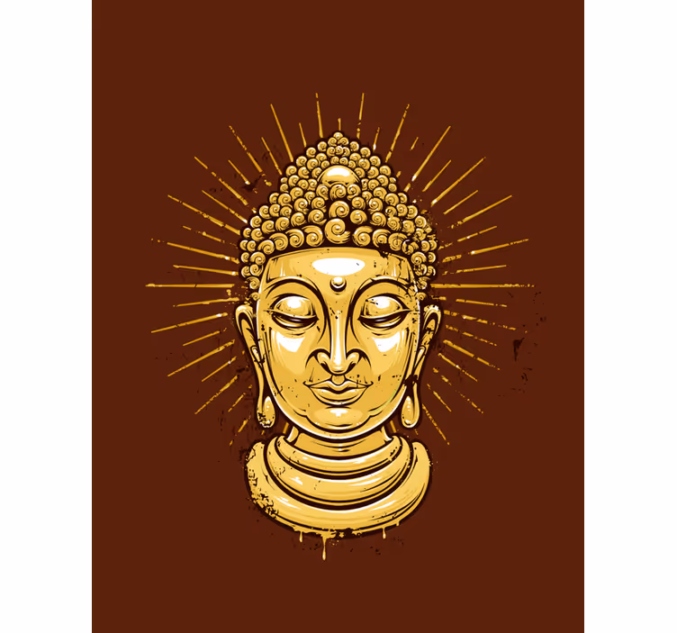 Store zen bouddha silhouette doré - TenStickers