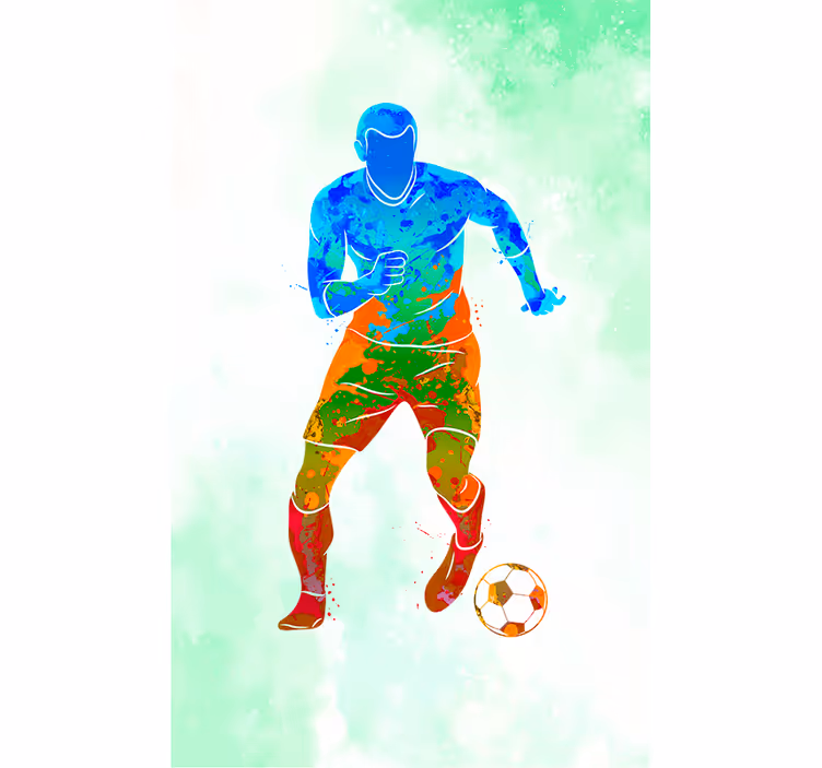 Store Joueur de football en aquarelle - TenStickers