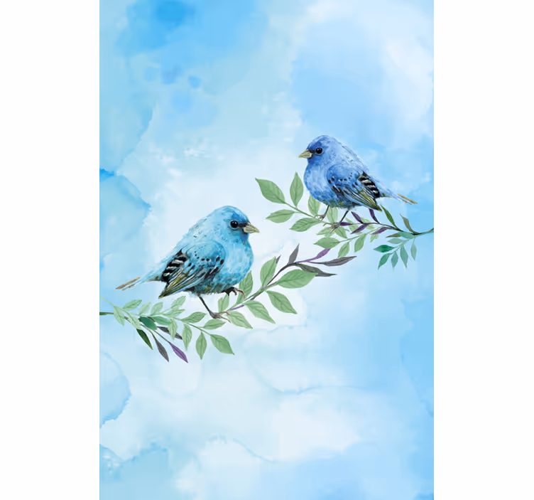Store enrouleur animaux oiseaux chanteurs perchés - TenStickers