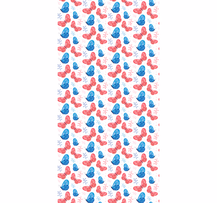Store enrouleur papillon couleurs bleu et rouge - TenStickers