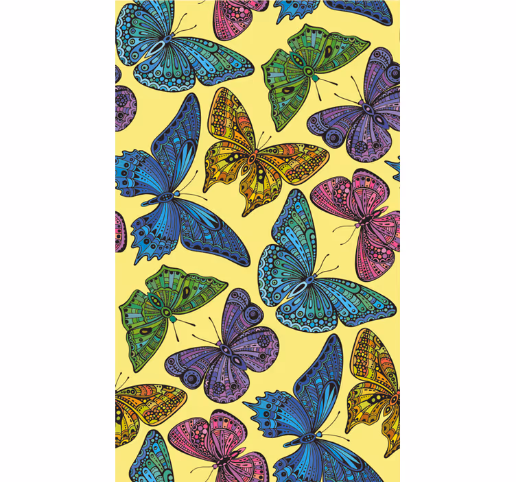 Store enrouleur papillon fond jaune - TenStickers