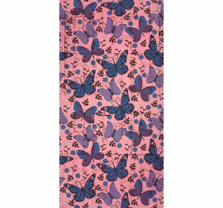 Store enrouleur papillon fond rose - TenStickers
