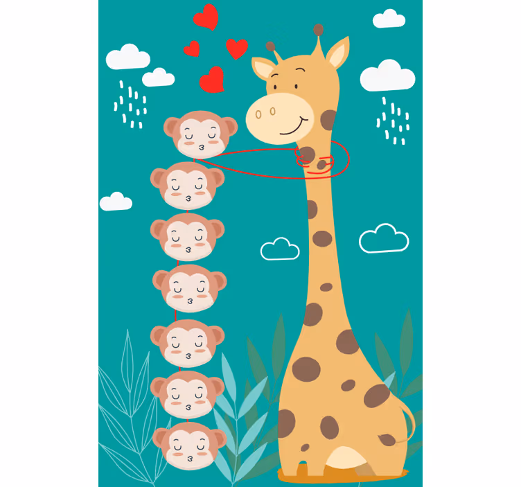 Store enrouleur animaux amour girafe singe - TenStickers