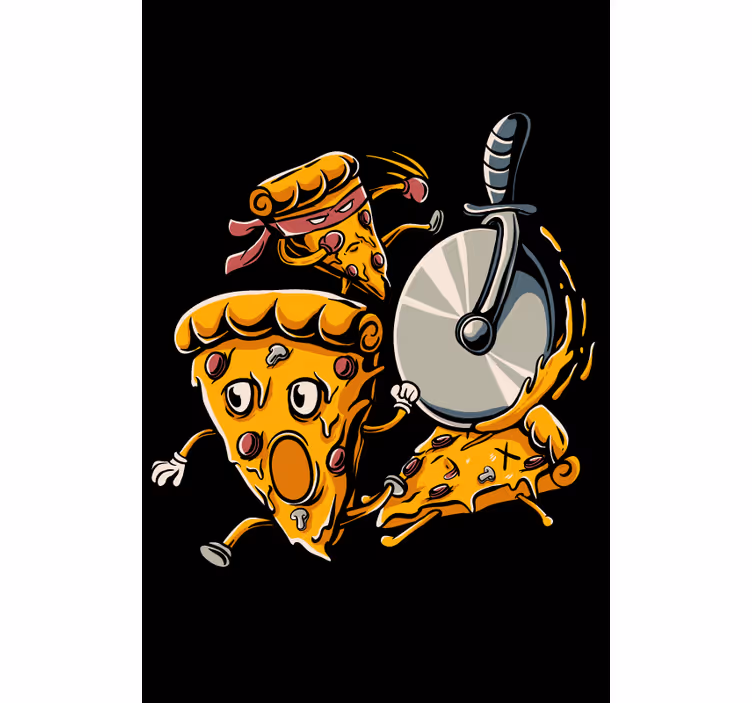 Store enrouleur amusant tranches de pizza animées - TenStickers
