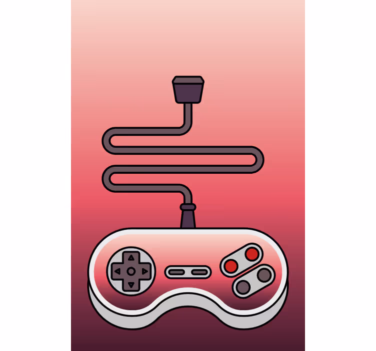 Store enrouleur gamer contrôleur rouge - TenStickers