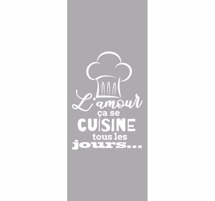 Store enrouleur cuisine phrase texte blanc fond gris - TenStickers