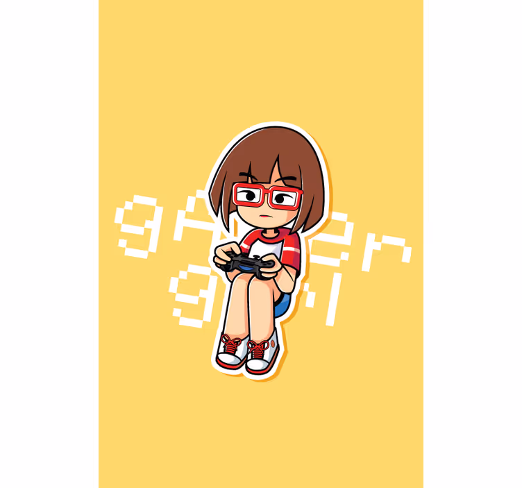 Store enrouleur gamer llustration de fille gameuse - TenStickers