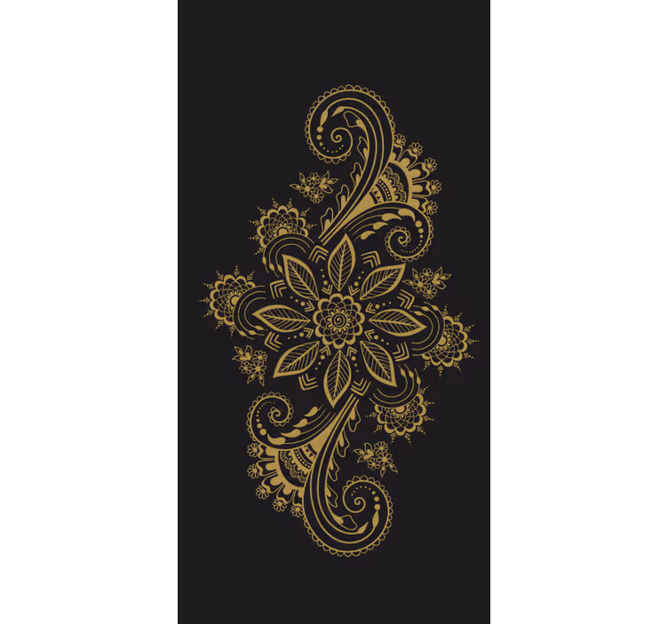 Store enrouleur motif fleur fleurs dorées complexes - TenStickers