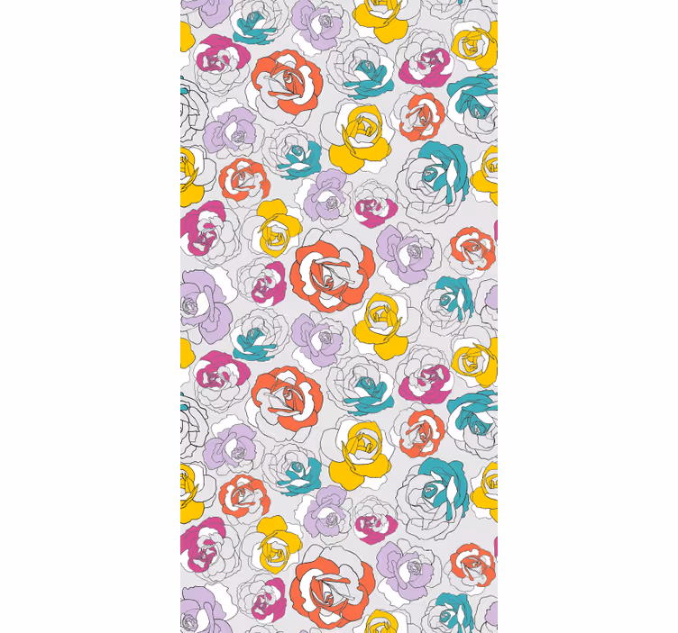 Store enrouleur motif fleur illustration de roses colorées - TenStickers