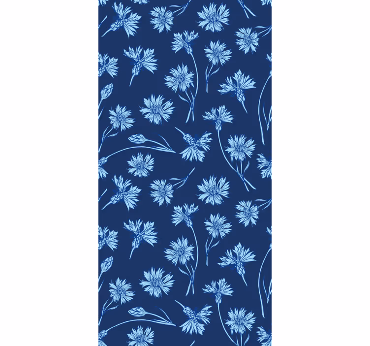 Stores salon Fleurs bleu marine - TenStickers