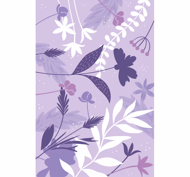 Store enrouleur cuisine motif floral violet - TenStickers