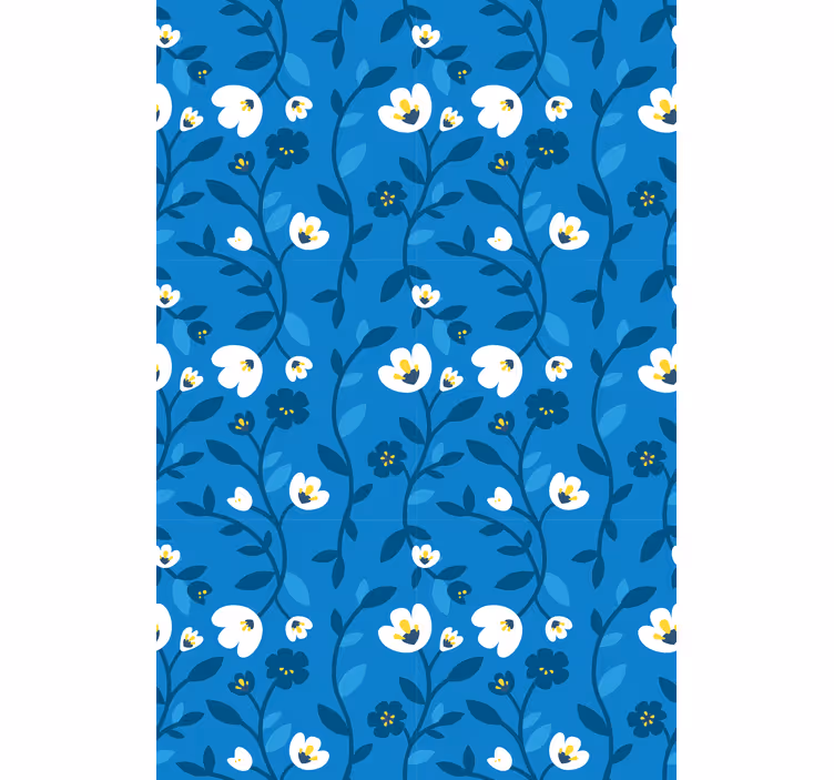 Stores enrouleurs fleurs et plantes thème bleu ascendant - TenStickers