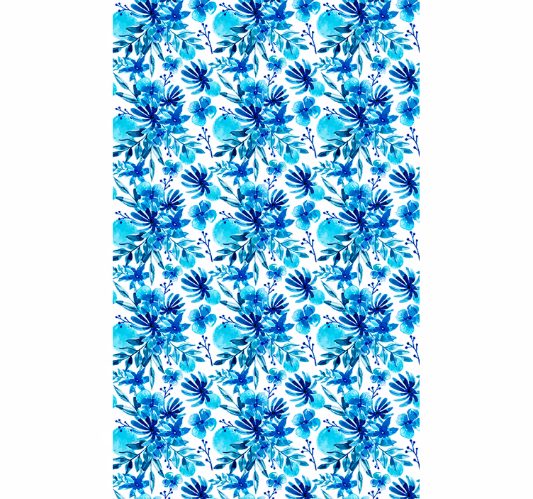 Stores enrouleurs fleurs et plantes thème bleu vif - TenStickers