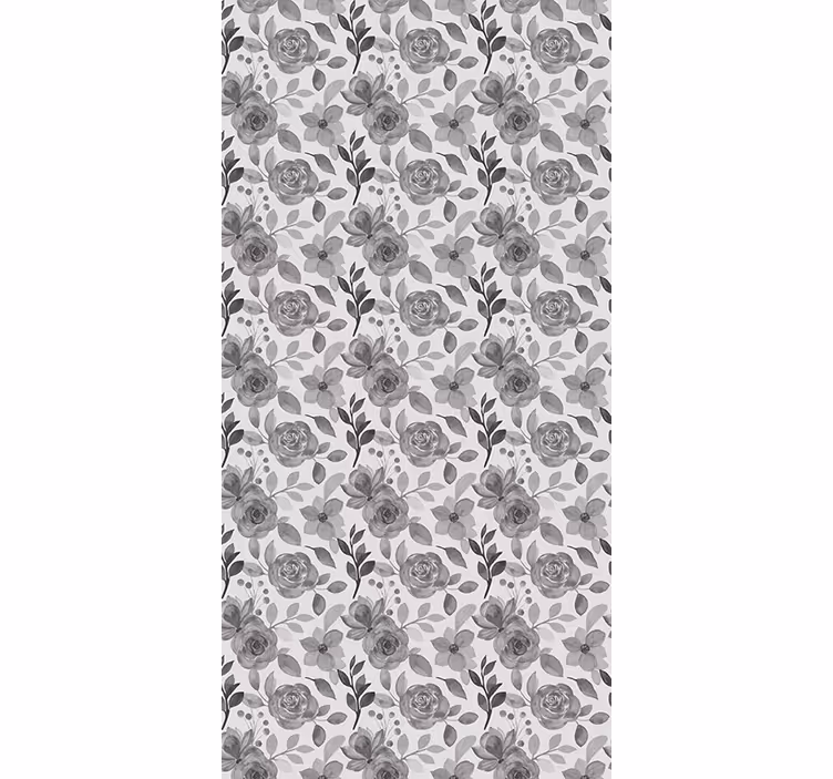 Store enrouleur floral cuisine fleurs grises élégantes - TenStickers